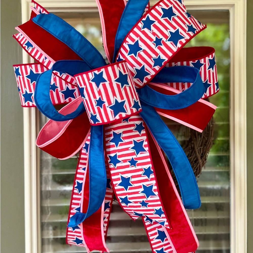 Handmade Patriotic Large Bow